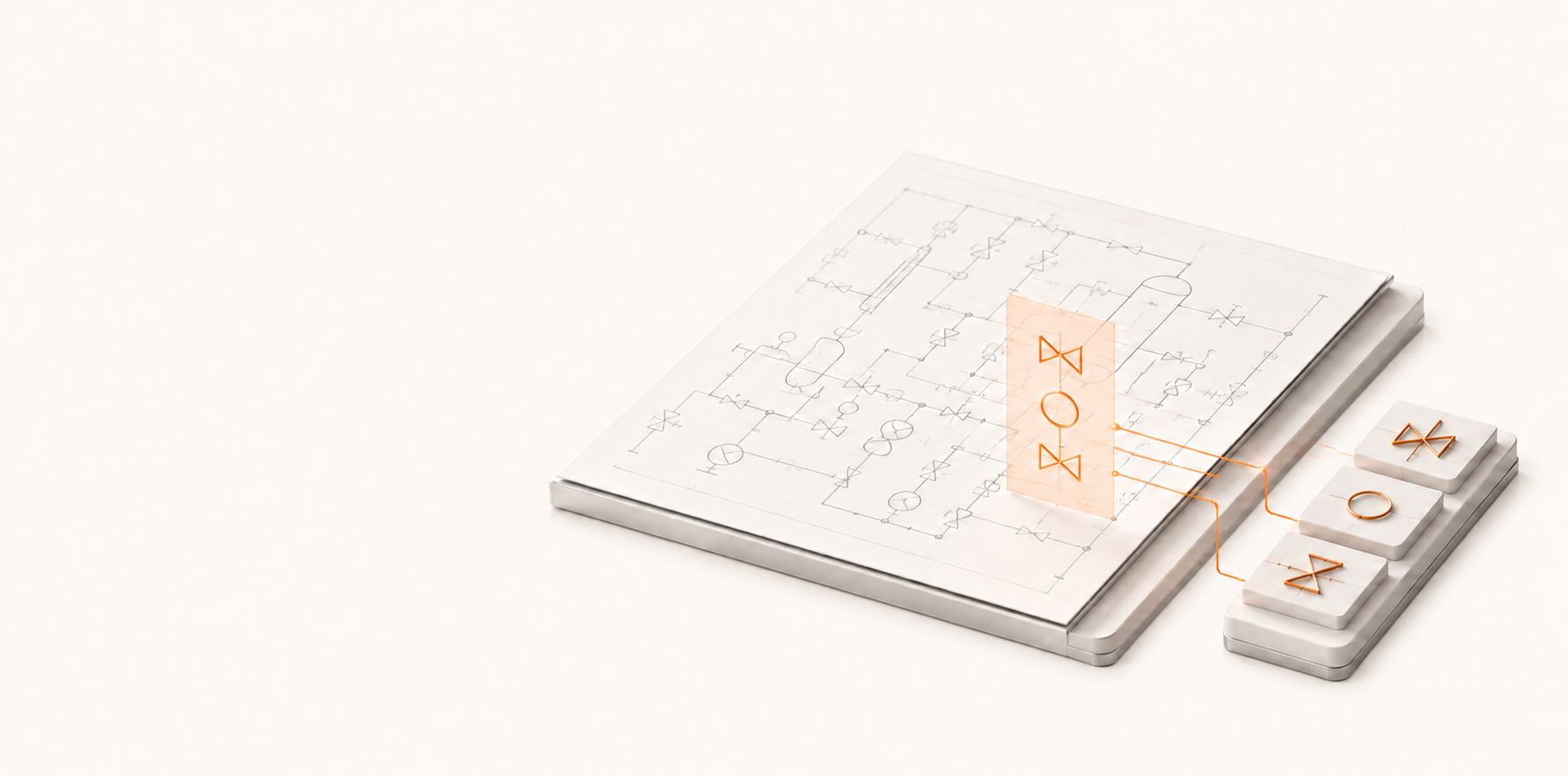 Symbols extracted from an engineering drawing and organized into structured data